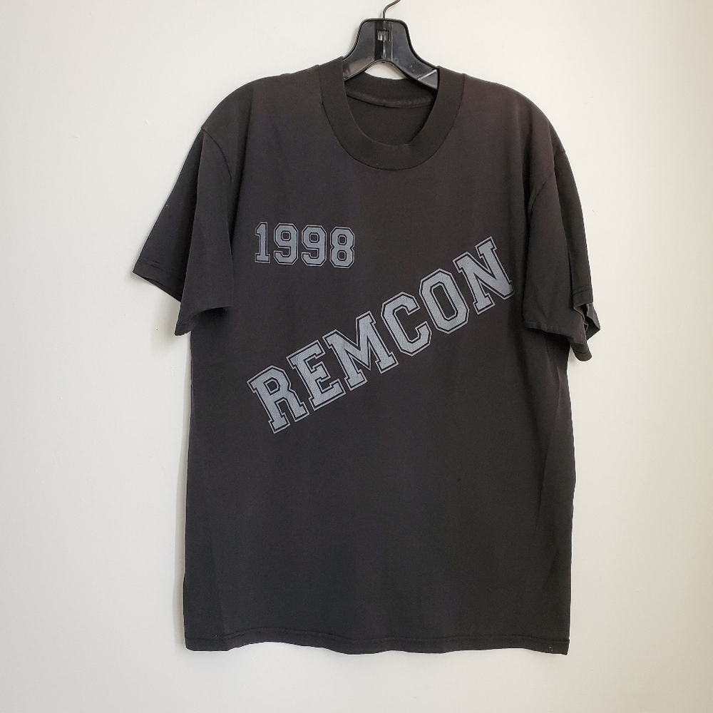 1998 Vintage Distressed Remcon Black & Gray Graphic Tee
